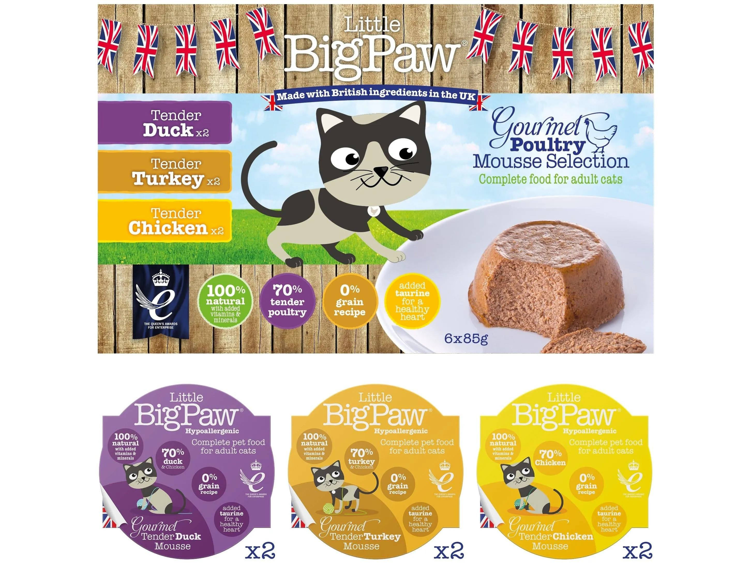 Gourmet Poultry  Mousse Selection 6x85gm /Little BigPaw Pets Qatar