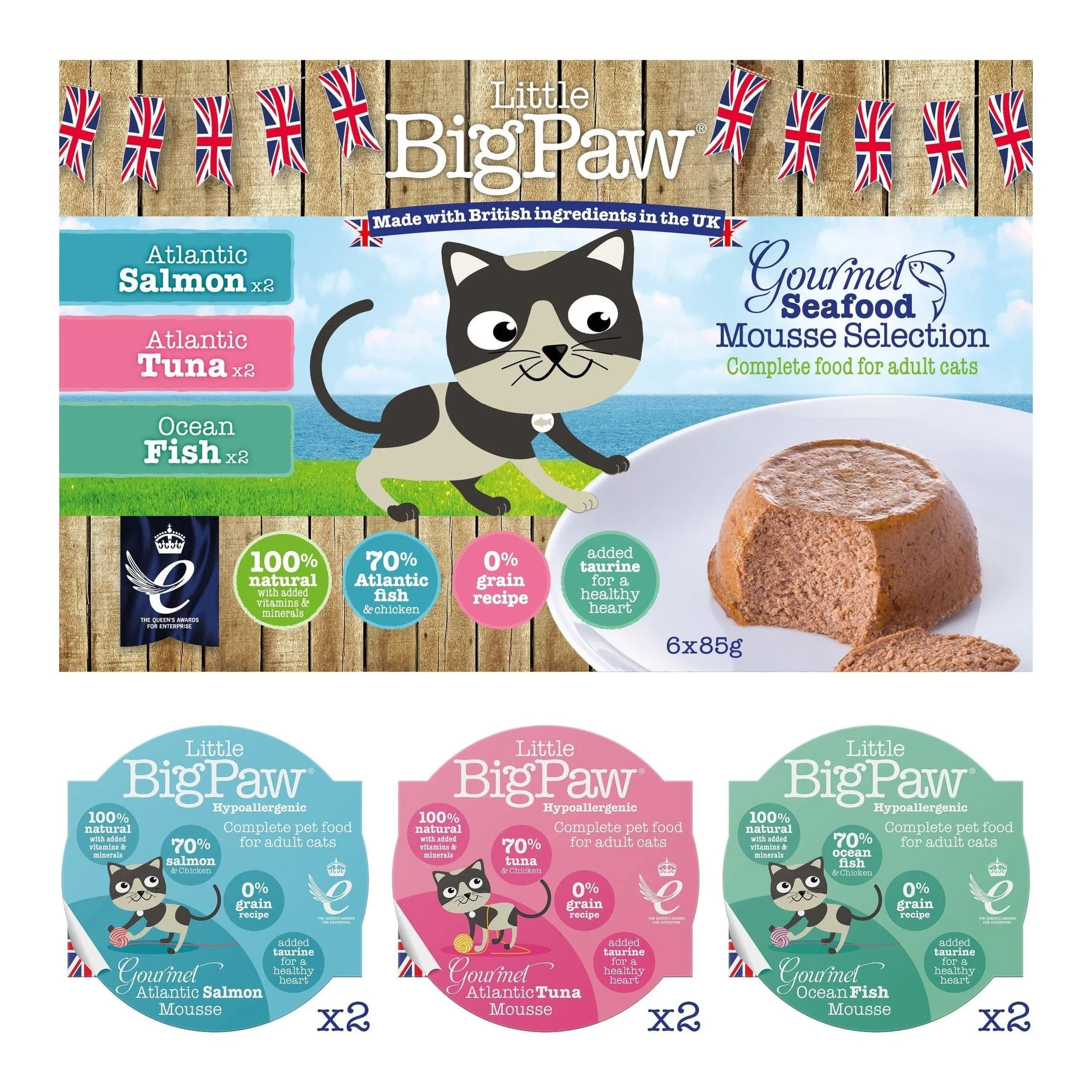 Gourmet Seafood Mousse Selection 6x85gm /Little BigPaw Pets Qatar