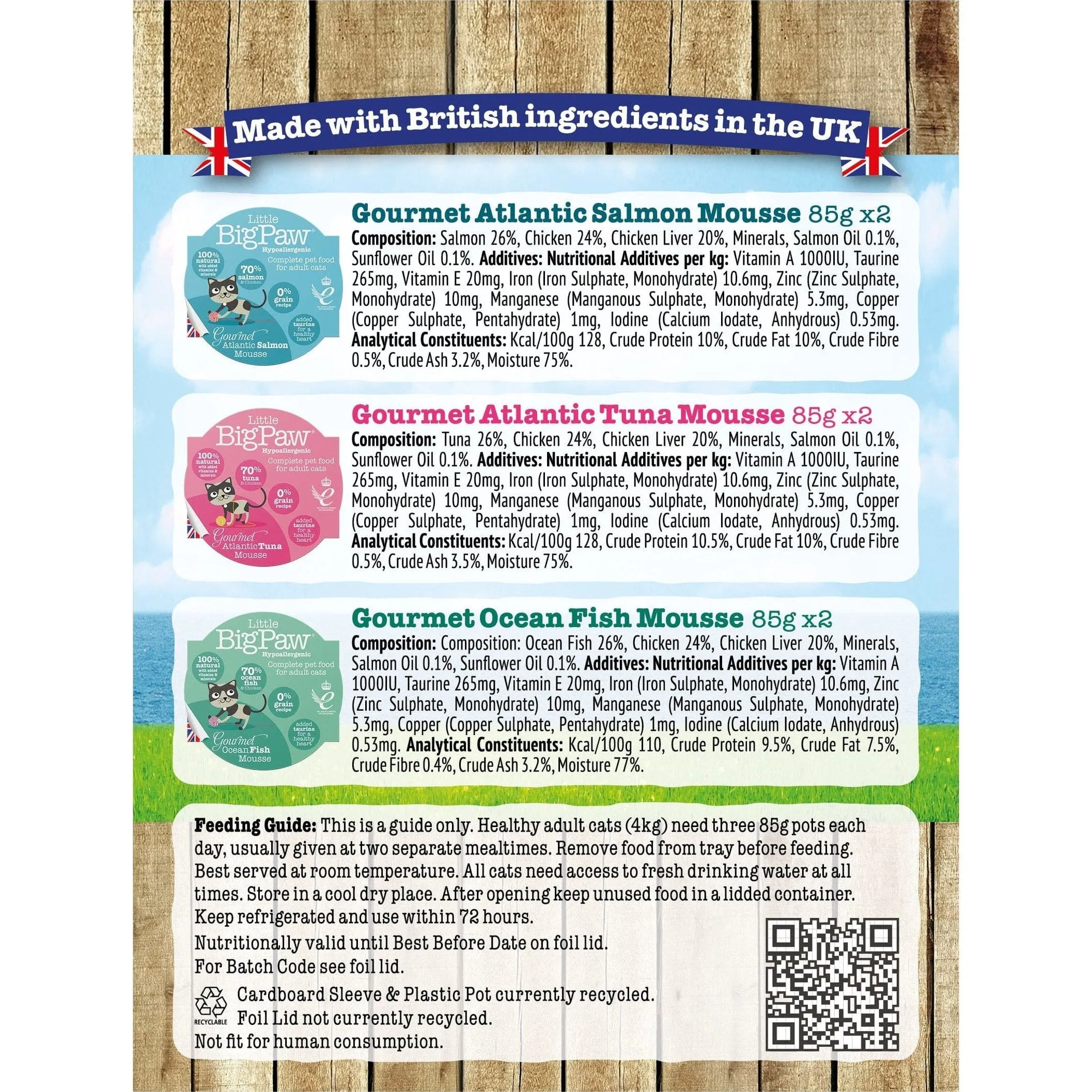 Gourmet Seafood Mousse Selection 6x85gm /Little BigPaw Pets Qatar