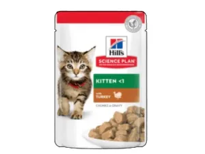Hills Science Plan Tender Chunks In Gravy Kitten Turkey Pouches (85g) Pets Qatar
