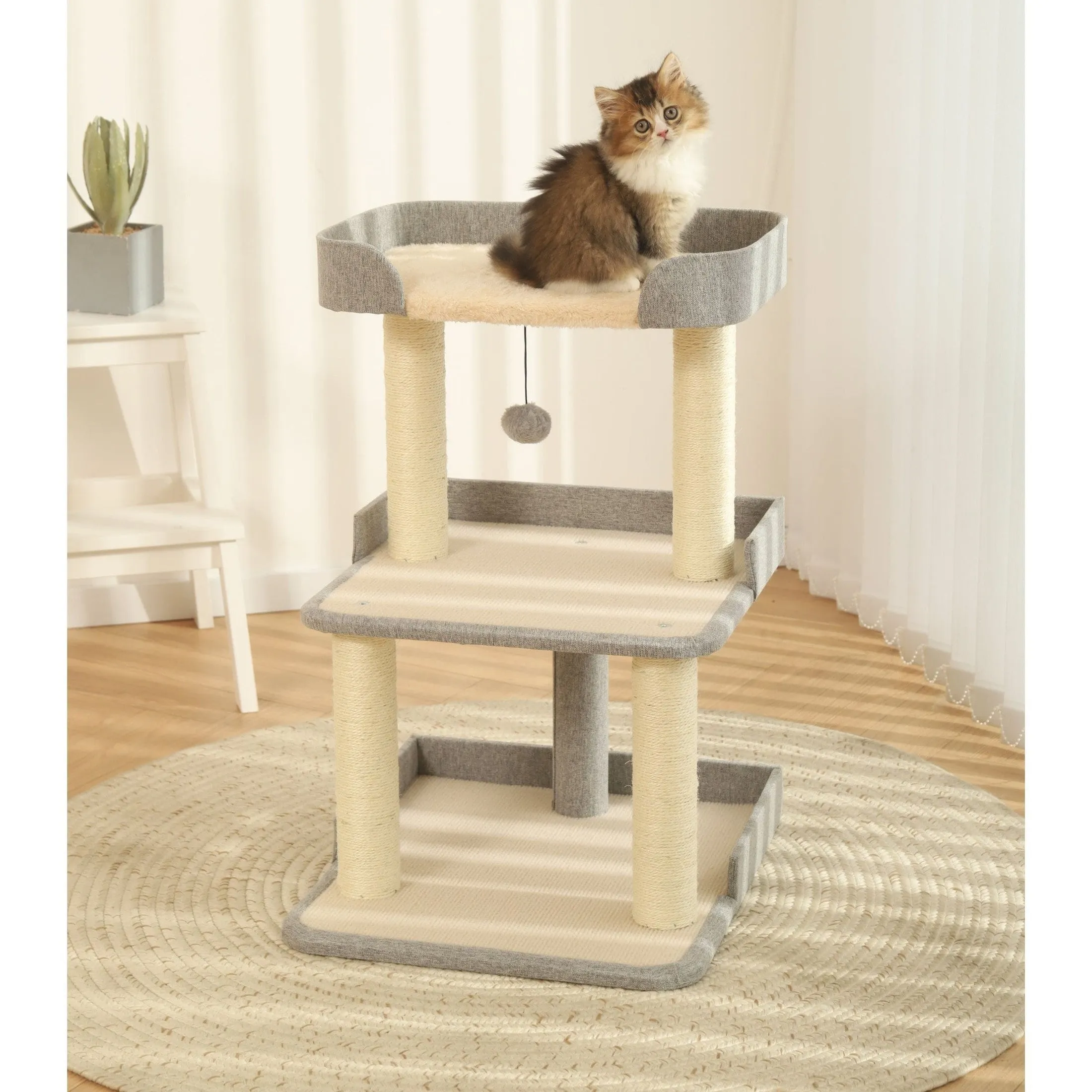 HOOPET cat fashion double climbing frame fall and winter upgrade Pets Qatar