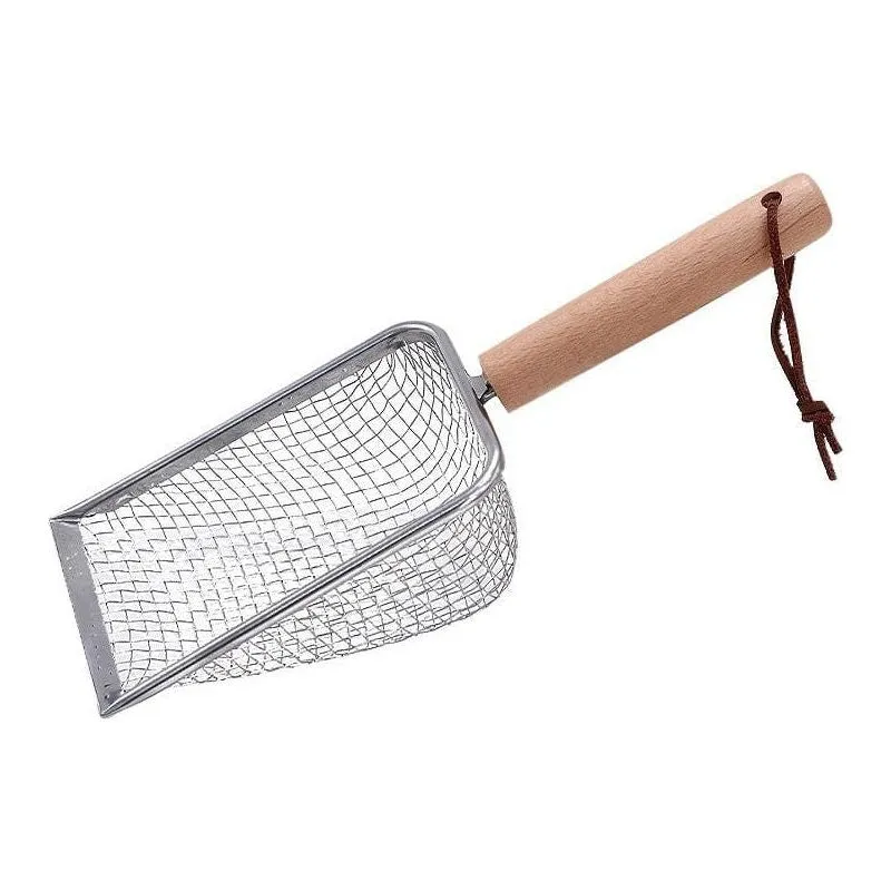 HOOPET Fine Mesh Litter Scoop with Wooden Handle (4.5mm)-28*10*5CM Pets Qatar