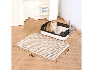 Hoopet Pet Eva Double Litter Mat (Diamond Hole) Cream Pets Qatar
