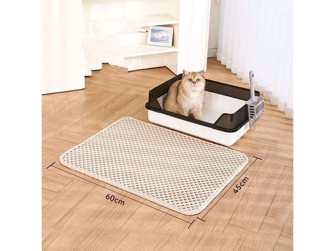 Hoopet Pet Eva Double Litter Mat (Diamond Hole) Cream Pets Qatar