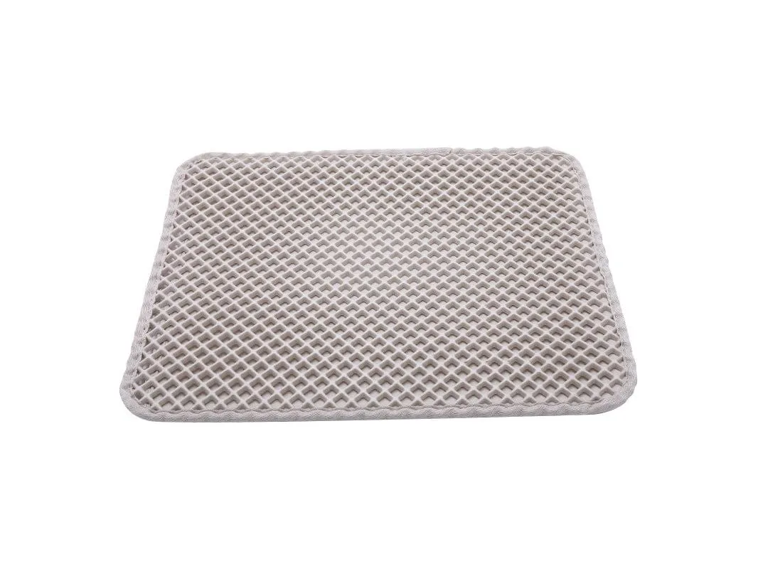 Hoopet Pet Eva Double Litter Mat (Diamond Hole) Gray Pets Qatar