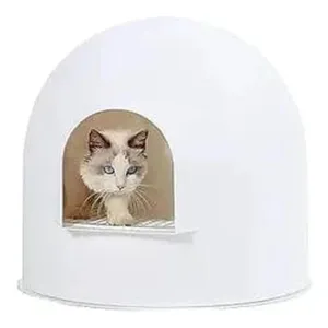 IGLOO CAT LITTER BOX - 2 IN 3 WHITE & BLUE Pets Qatar