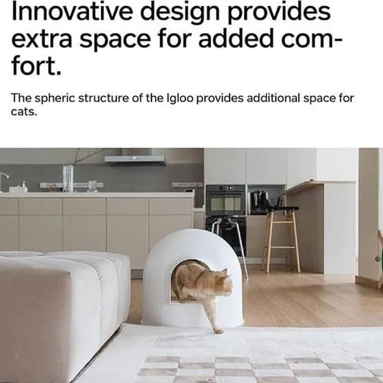 IGLOO CAT LITTER BOX - 2 IN 3 WHITE & BLUE Pets Qatar