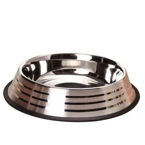 Imac Silver Anti-Slip Steel Bowl For Dogs and Cats 850 Ml, 23Cm Pets Qatar