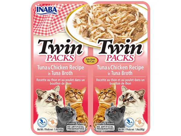 INABA Twin Packs Tuna & Chicken Recipe in Tuna Broth 40g 24 pcs Pets Qatar