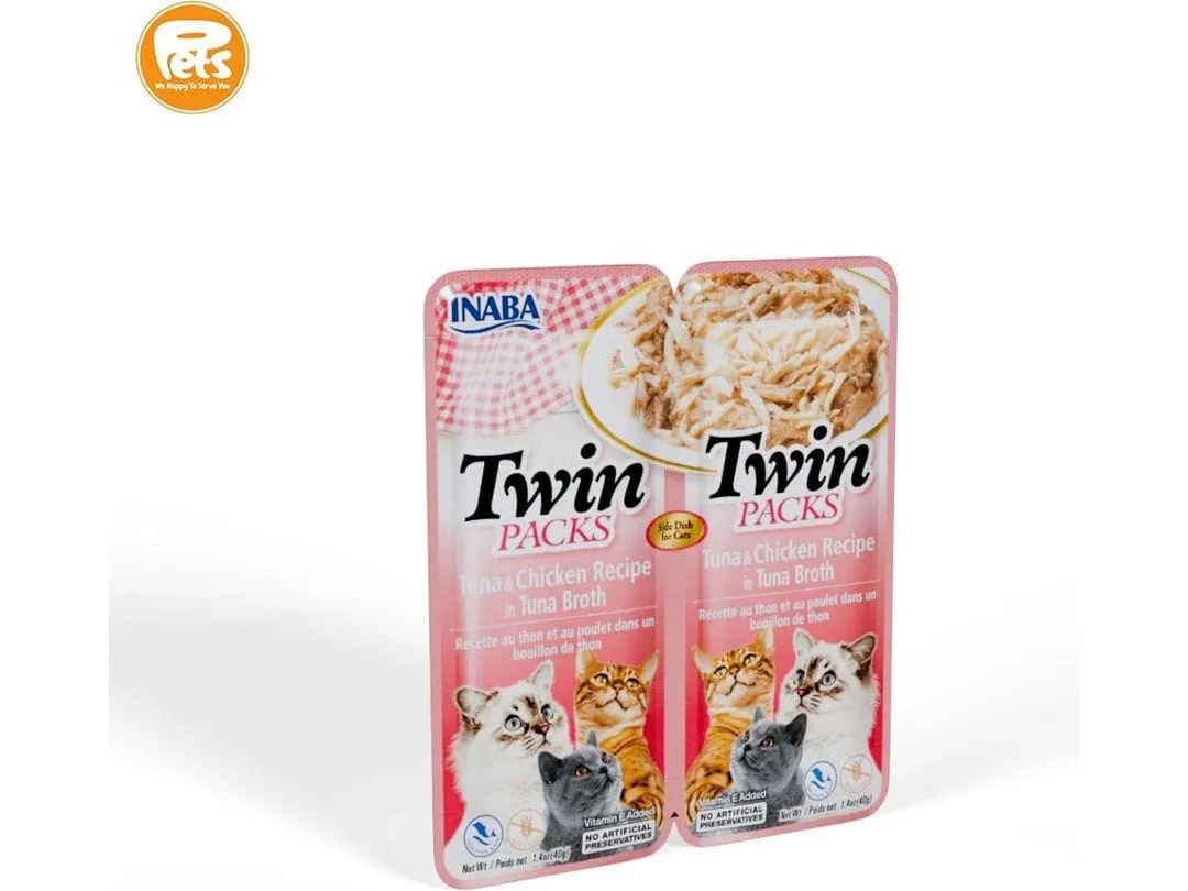 INABA Twin Packs Tuna & Chicken Recipe in Tuna Broth 40g 24 pcs Pets Qatar