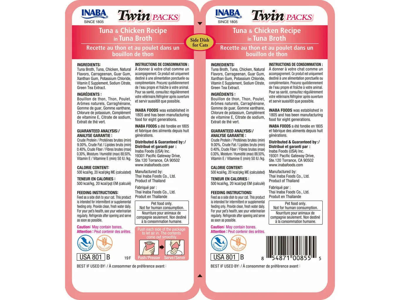 INABA Twin Packs Tuna & Chicken Recipe in Tuna Broth 40gx2 Pets Qatar