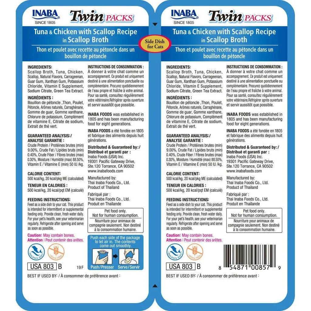 INABA Twin Packs Tuna & Chicken with Scallop Recipe in Scallop Broth 40gx2 Pets Qatar