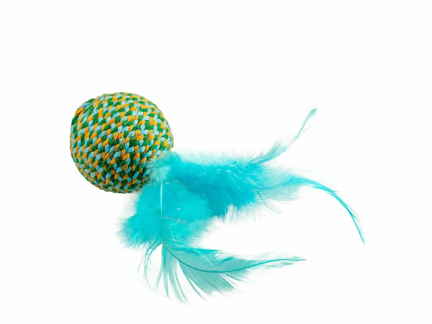 Jolly ball with feathers 18x4,5x4,5cm blue Pets Qatar