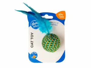 Jolly ball with feathers 18x4,5x4,5cm blue Pets Qatar