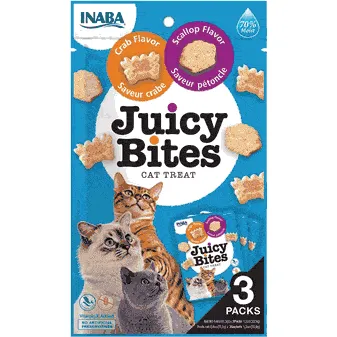 Juicy Bites Scallop & Crab Flavor 3 pouches 33,9g Pets Qatar