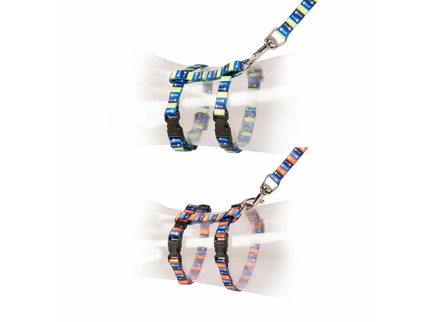 KITTEN WALKING SET FISH BONES 15-25cm / 8mm-125cm mixed colors Pets Qatar