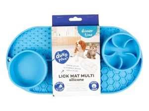 Lick mat multi 2x110ml - 32x16,5x3,3cm blue Pets Qatar