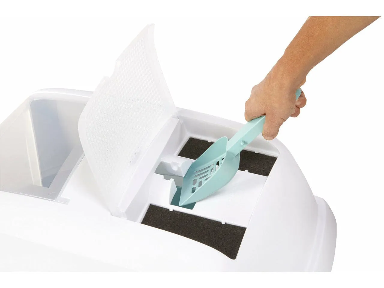 Maddy Cat Litter Box White/Pink Pets Qatar