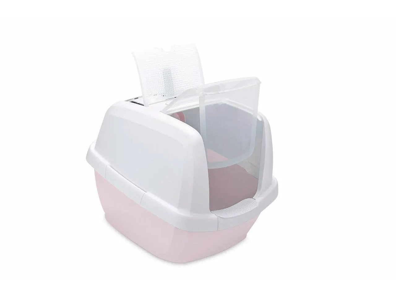 Maddy Cat Litter Box White/Pink Pets Qatar