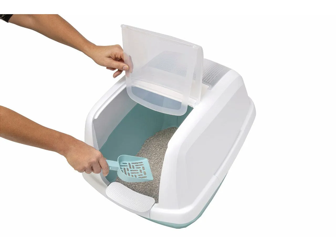 Maddy White/Brown Litter Box Pets Qatar