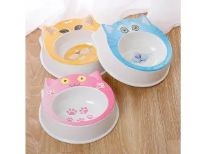 Melamine Cartoon Cat Face Pet Bowl 15*5Cm Pets Qatar