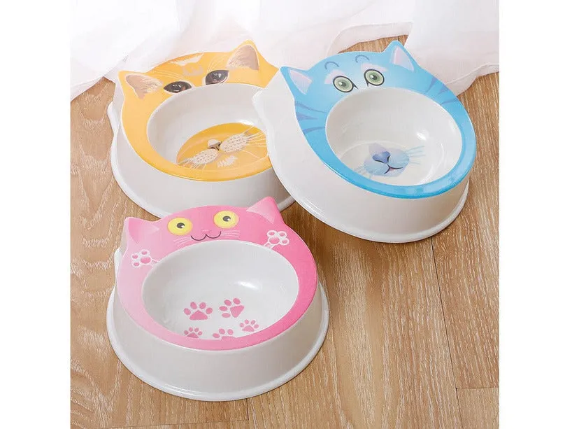 Melamine Cartoon Cat Face Pet Bowl 15*5Cm Pets Qatar