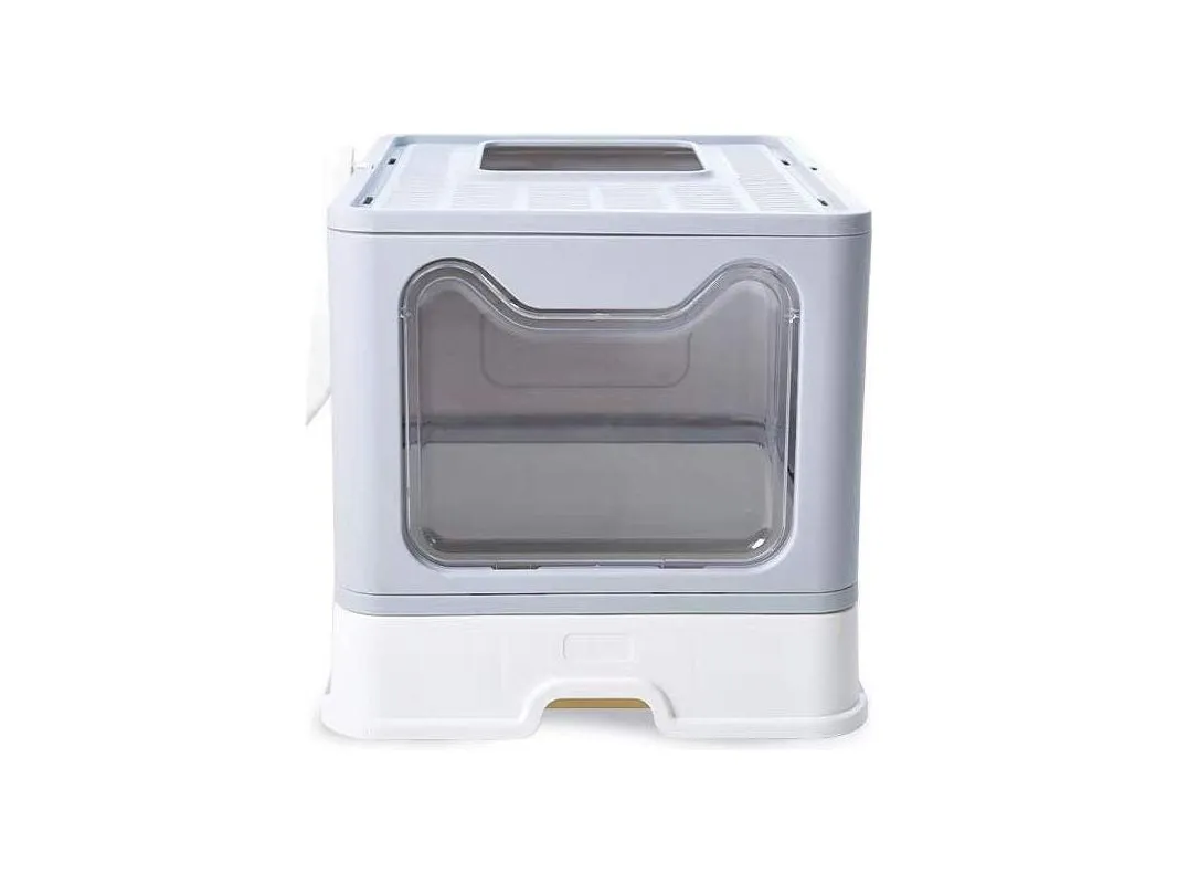 Meow face folding cat litter box (smoky gray)57.5*46*39cm Pets Qatar