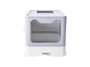 Meow face folding cat litter box (smoky gray)57.5*46*39cm Pets Qatar