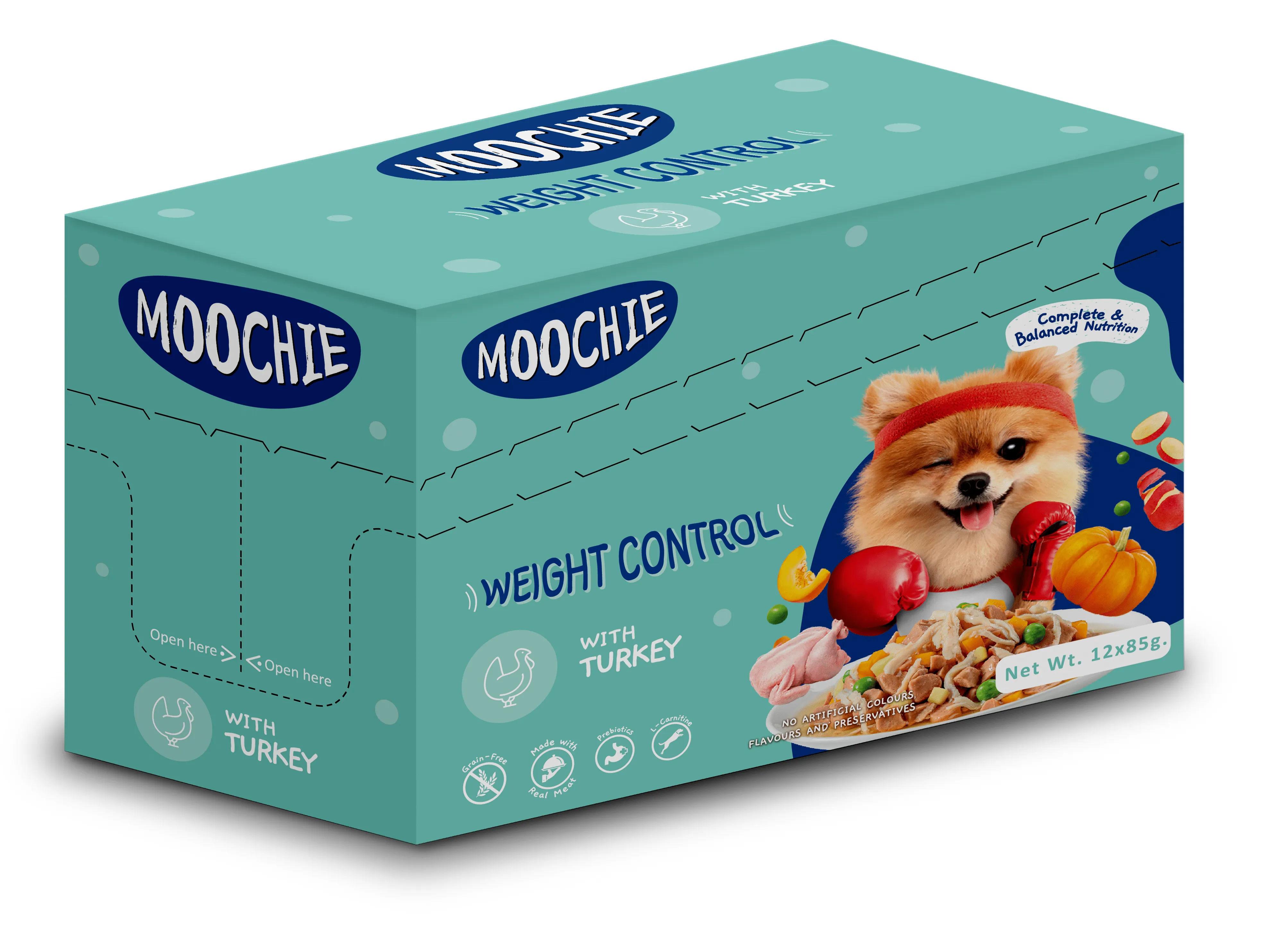Moochie CASSEROLE WITH TURKEY (WEIGHT CONTROL) 12x85g Pouchs Pets Qatar