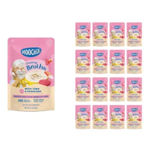 MOOCHIE CREAMY BROTH WITH TUNA & KANIKAMA 40gX16 POUCHS Pets Qatar