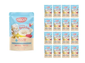 MOOCHIE CREAMY BROTH WITH TUNA & SCALLOP 40gX16 POUCHS Pets Qatar