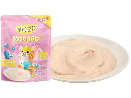 Moochie Kitten Mousse With Tuna Bonito  12X70G.  Pouch Pets Qatar