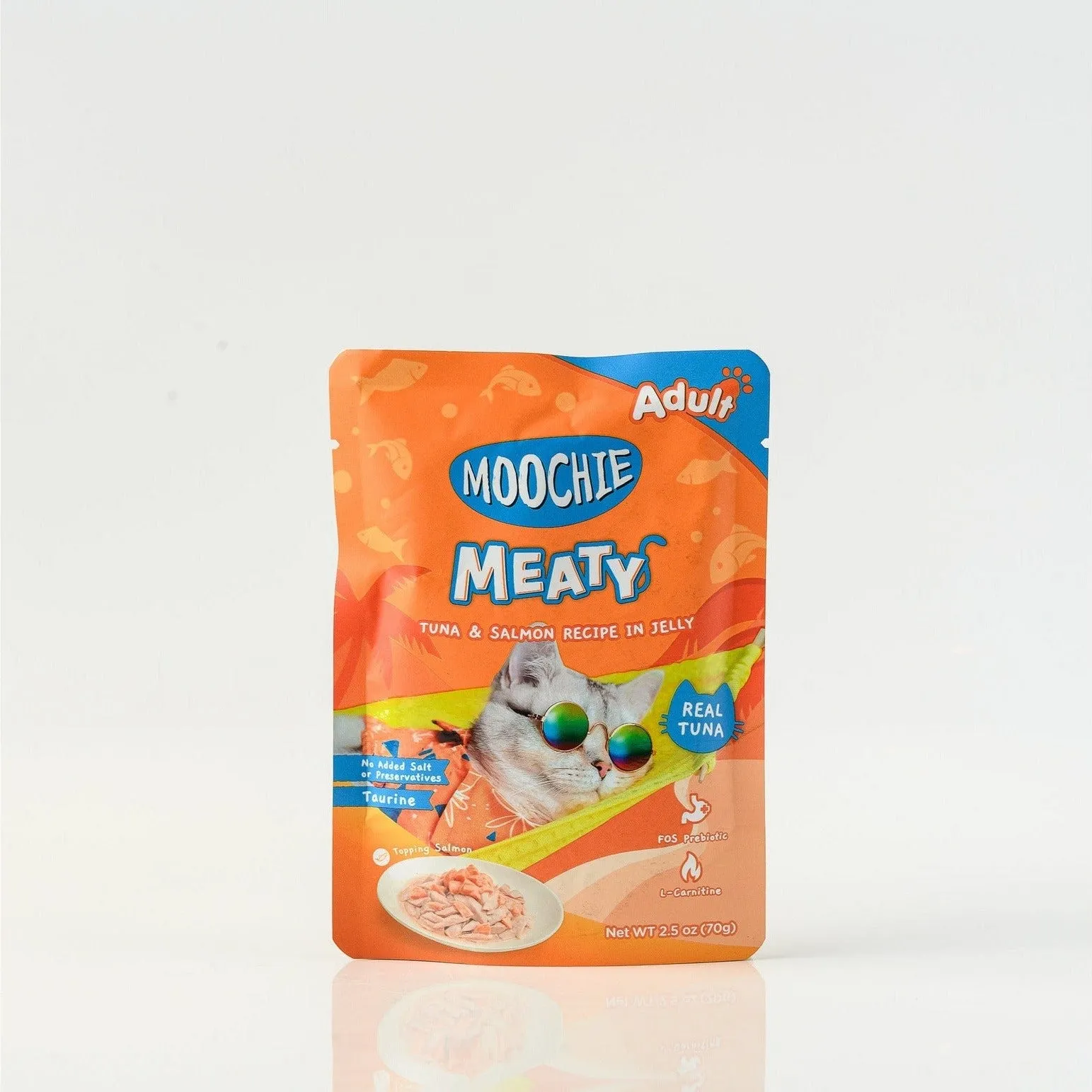 Moochie Meaty Tuna & salmon in jelly 12x70g Pouchs Pets Qatar