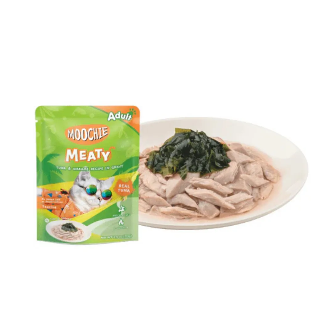 Moochie Meaty Tuna & Wakame Recipe In Gravy  70G  Pouch Pets Qatar