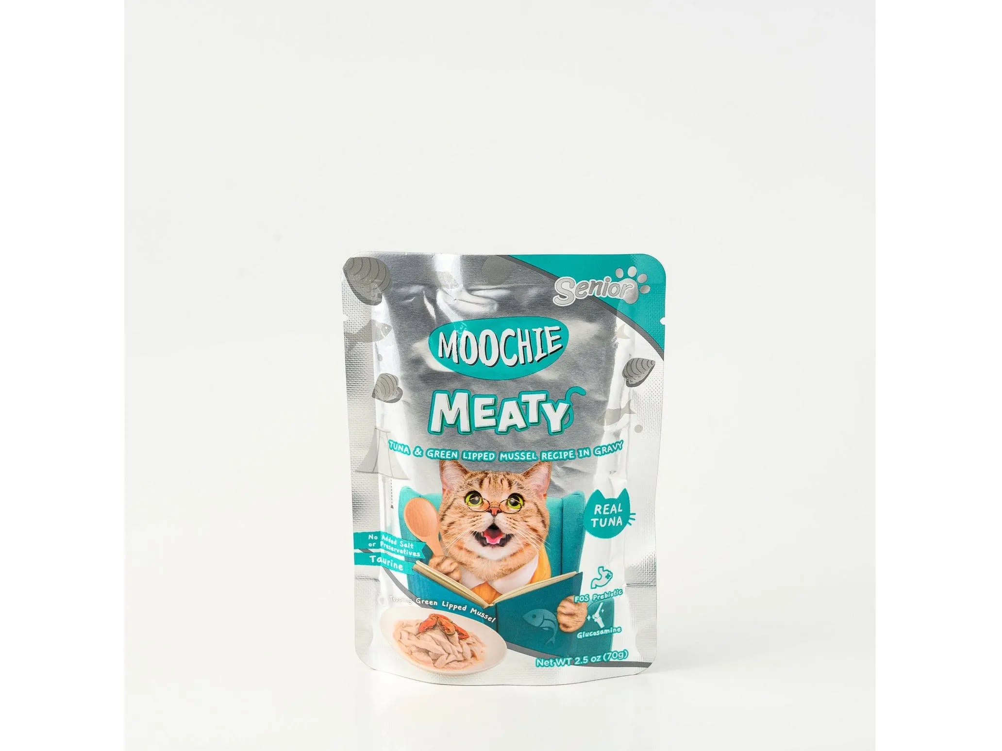 Moochie Meaty Tuna &Green Lipped Mussel Recipe In Gravy  70G  Pouch Pets Qatar