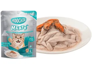 Moochie Meaty Tuna &Green Lipped Mussel Recipe In Gravy  70G  Pouch Pets Qatar