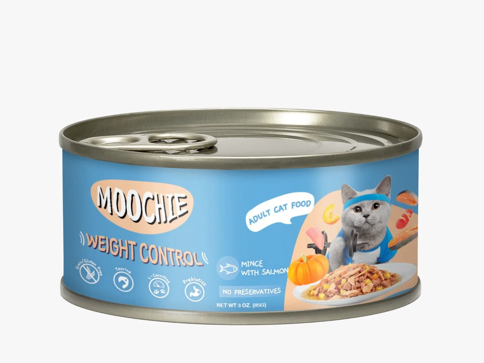 Moochie Mince  With Salmon  (Weight Control) 24X85G. Can Pets Qatar