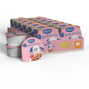 MOOCHIE MINCE WITH TUNA (BEATY SKIN & COAT)12x85g Cups Pets Qatar