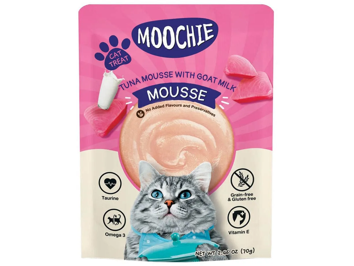 MOOCHIE MOUSSE TUNA WITH GOATMILK 12x70g Pouchs Pets Qatar