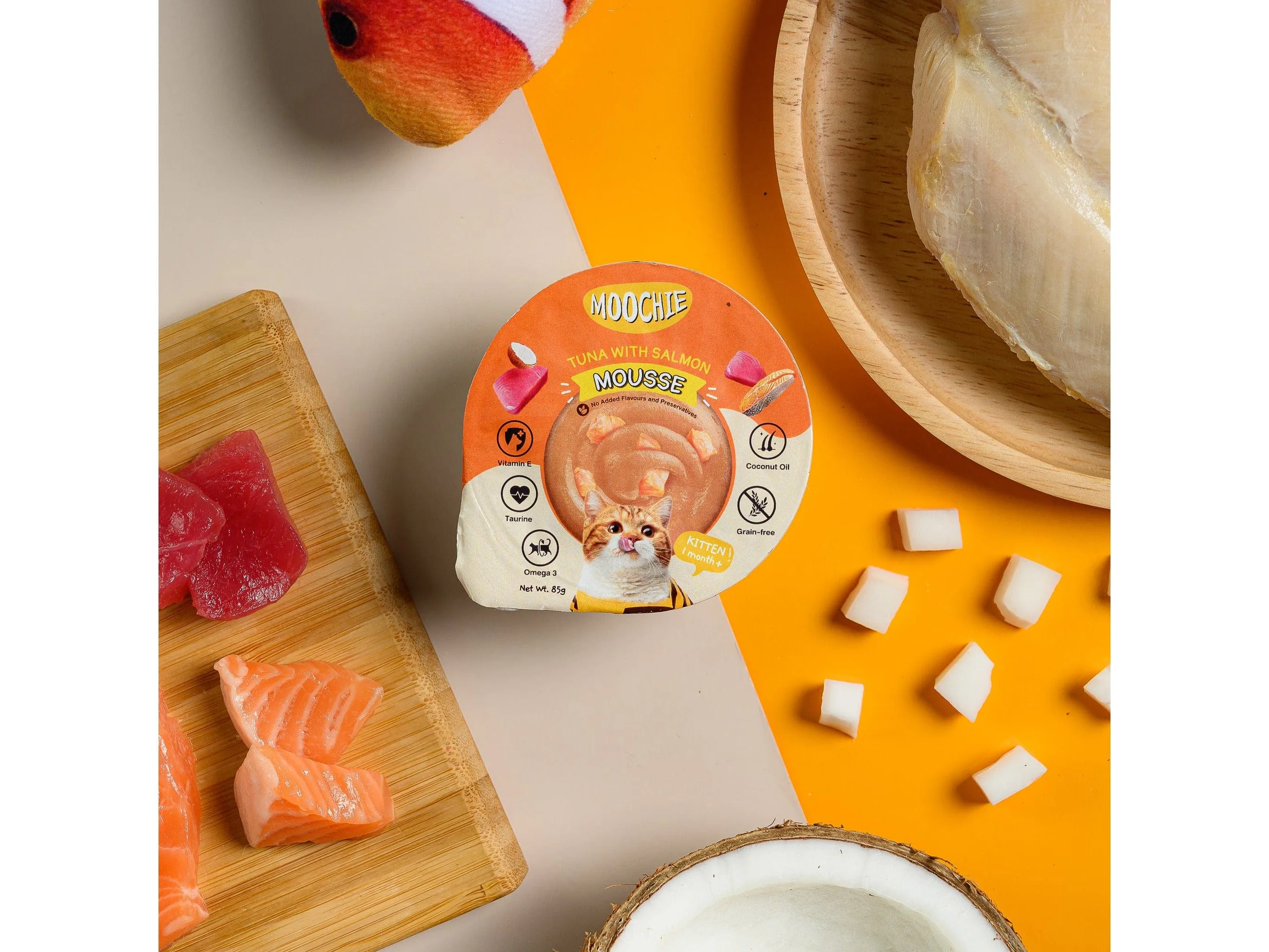 Moochie Mousse Tuna With Salmon  85G  Cup Pets Qatar