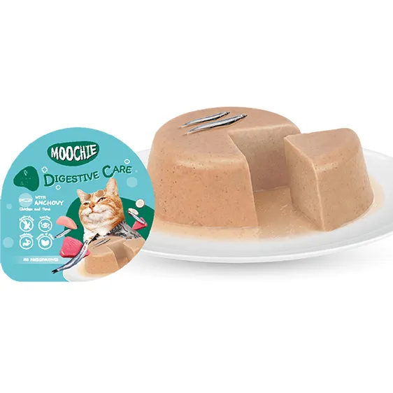 MOOCHIE PATE WITH ANCHOVY (DIGESTIVE CARE) 12x85g Cups Pets Qatar