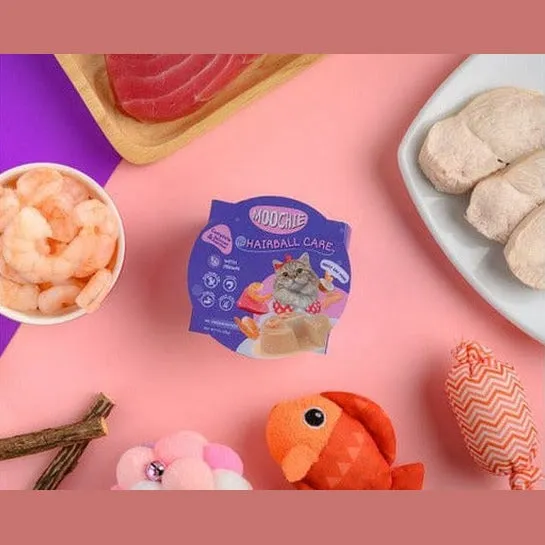 Moochie Pate With Prawn (Hairball Care) 85G  Cup Pets Qatar