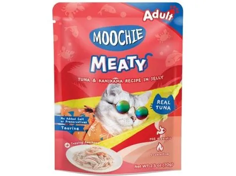 MOOCHIE TUNA & KANIKAMA RECIPE IN jelly 70gX12 POUCHS Pets Qatar