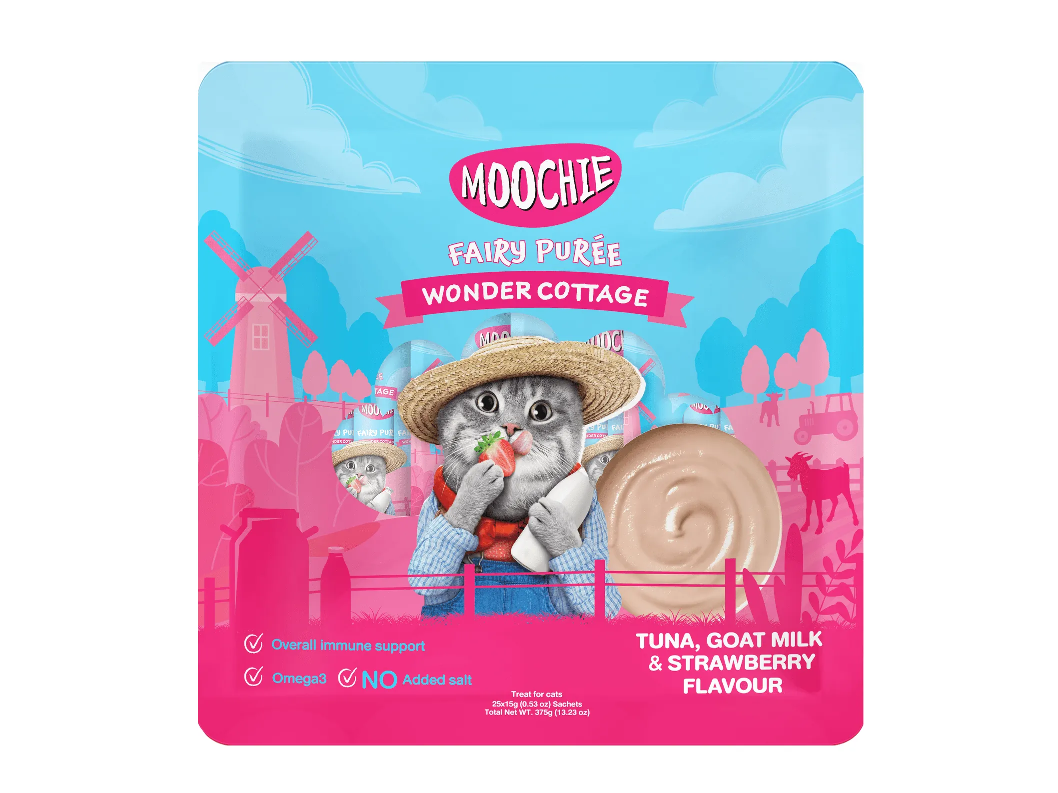 MOOCHIE TUNA, GOAT MILK & STRAWBERRY FLAVOR 25X15g POUCH Pets Qatar