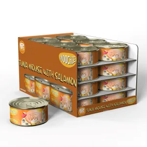 Moochie Tuna Mousse With Salmon Mousse 24X85G. Can Pets Qatar