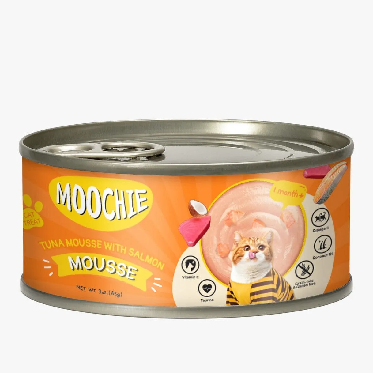 Moochie Tuna Mousse With Salmon Mousse 24X85G. Can Pets Qatar