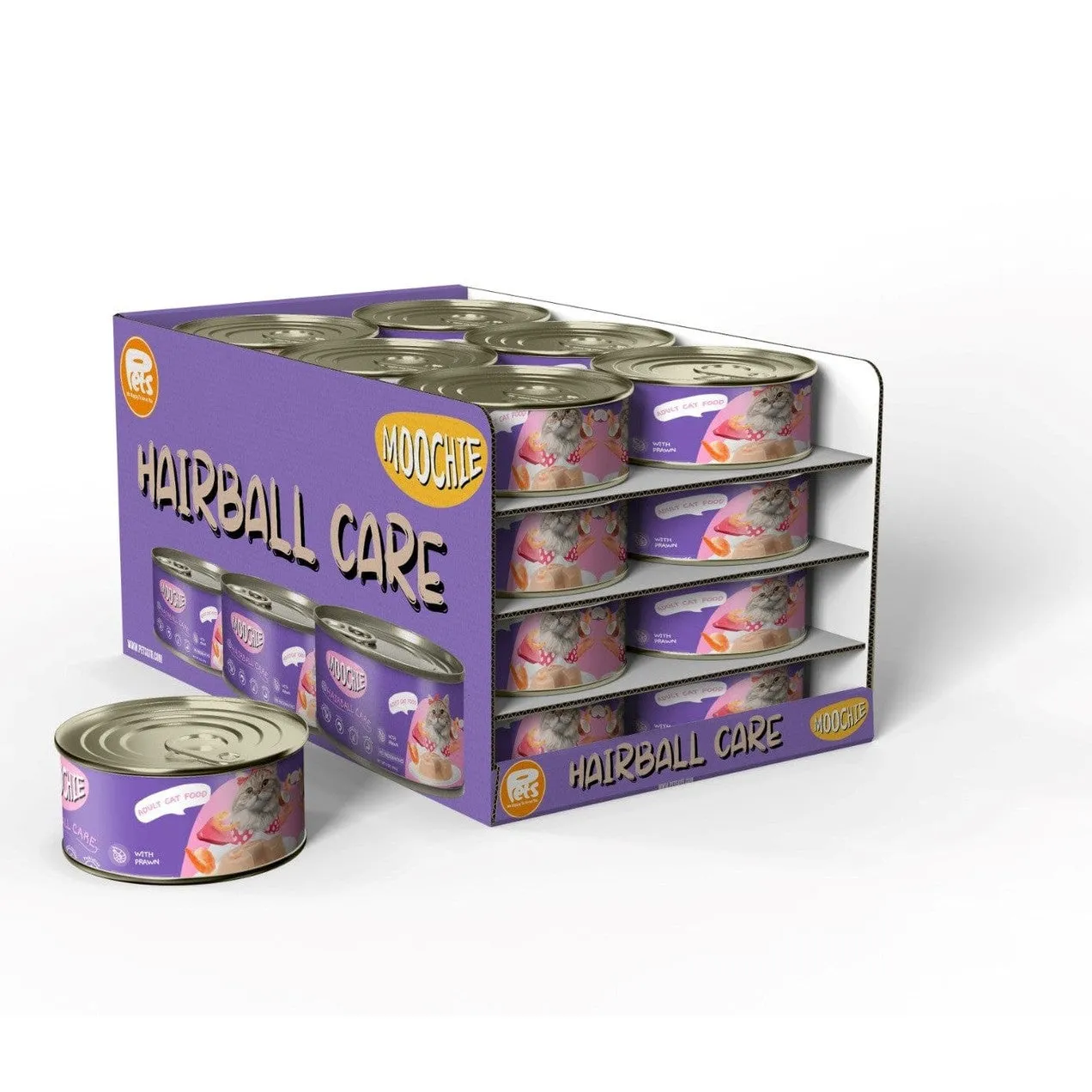 Moochie With Prawn Pate (Hairball Care) 24X85G. Can Pets Qatar