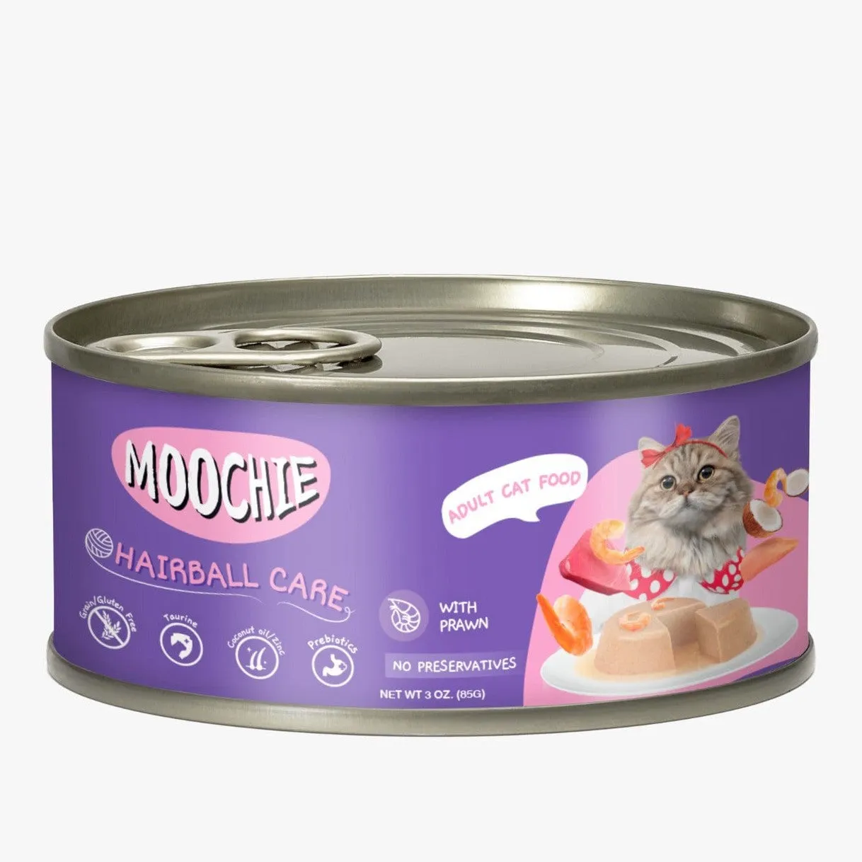 Moochie With Prawn Pate (Hairball Care) 24X85G. Can Pets Qatar
