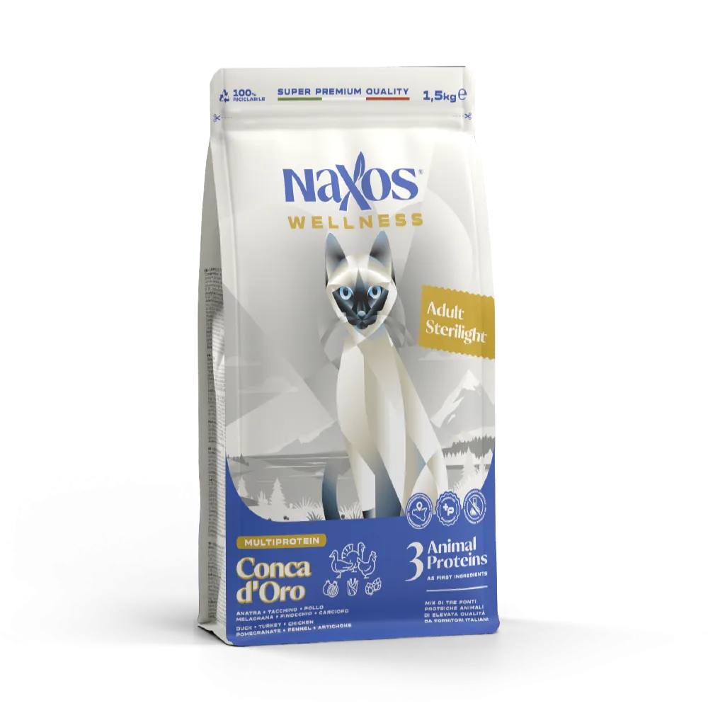 Naxos Cat STERIUGHT Conca d`oro (Duck, Chicken, Turkey) 1.5kg Pets Qatar