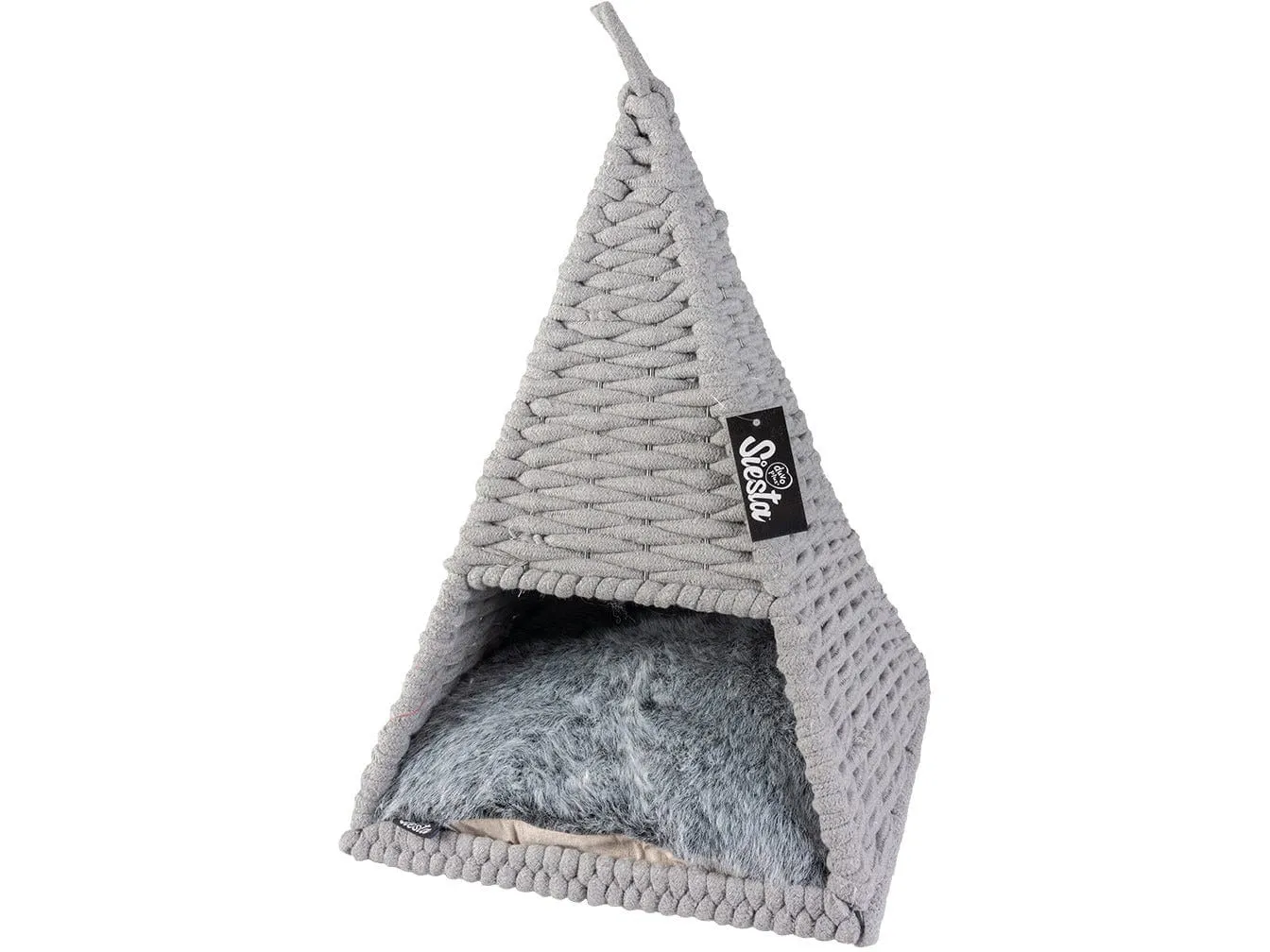 OYSTER TIPI IN COTTON ROPE 37x37x55cm grey Pets Qatar